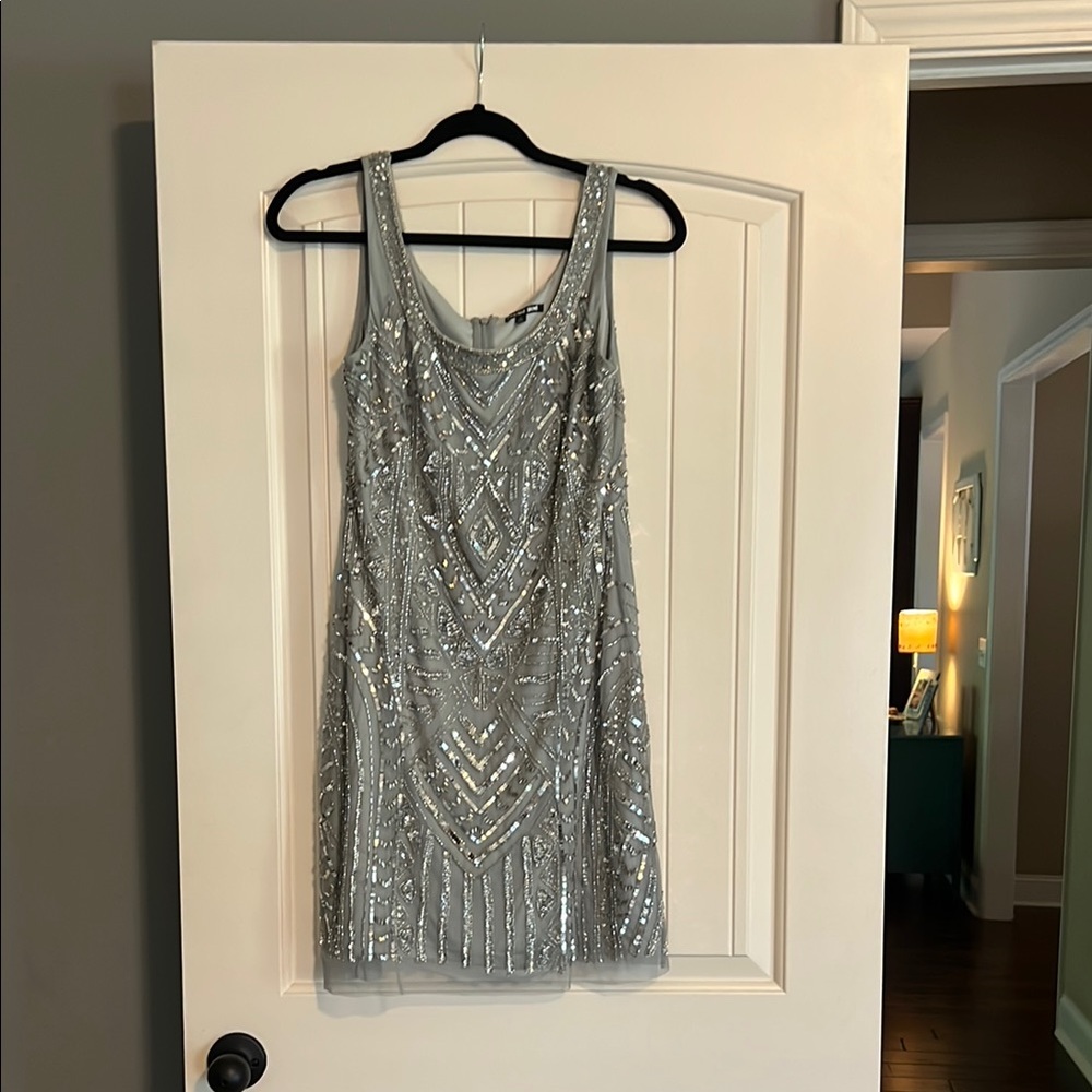 Gianni Bini Sparkling Silver Sequin Dress